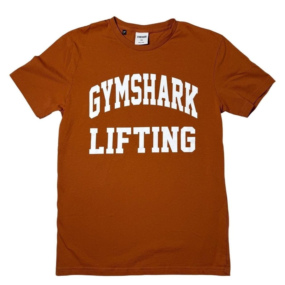 Gymshark Lifting‎ Graphic T-Shirt Burnt Orange Rust Mens XS Short Sleeve Cotton